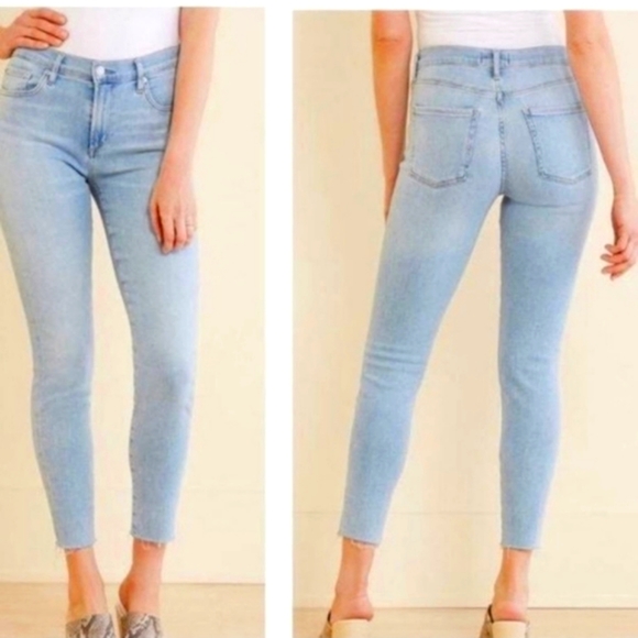 Agolde  Jeans Sophie Ankle Skinny Light Wash Raw Hem Denim - Picture 3 of 9